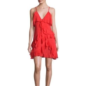 Alice + Olivia Lavinia Red Ruffled Mini Dress 4
